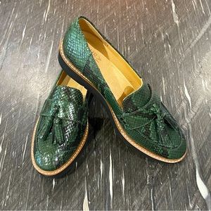 Naturalized snake skin loafers